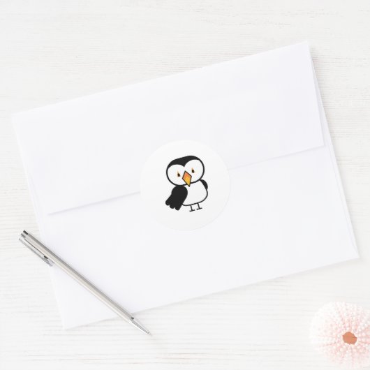 schattige kleine puffin ronde sticker (Envelop)