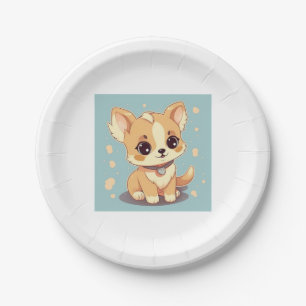 Schattige kleine puppy - zoetheid in design papieren bordje