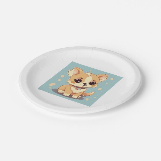 Schattige kleine puppy - zoetheid in design papieren bordje (Gekanteld)