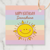 Schattige Kleine Regenboog Zonneschijn Kinderen Ge Bedankjes Labels (Achterkant)