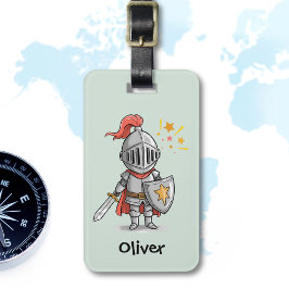 Schattige Kleine Ridder Bagagelabel