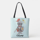 Schattige Kleine Ridder Tote Bag (Achterkant)