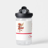 Schattige kleine rode fee gouden vleugels fantasy waterfles (Voorkant)