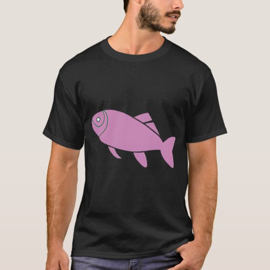 Schattige Kleine Roze Vis T-shirt (Voorkant)