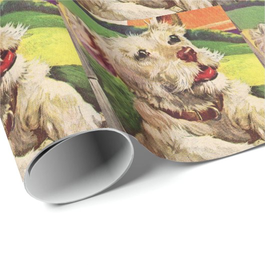 schattige kleine schrikbeeld van een hond cadeaupapier (Rol Hoek)