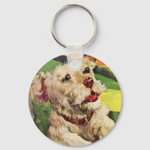 schattige kleine schrikbeeld van een hond sleutelhanger