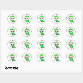 Schattige kleine Snowman Hand Drawn Kerstmis Ronde Sticker (Vel)
