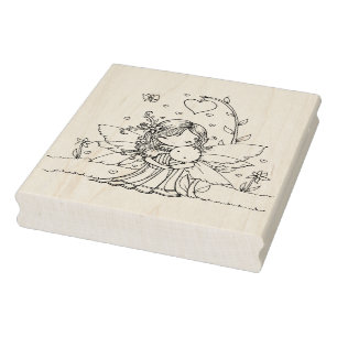 Schattige Kleine Sprookjesmoeder en Baby Rubberstempel