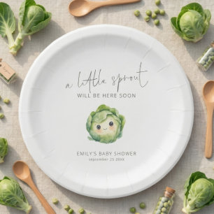 Schattige Kleine Spruit Lokale Baby Shower  Papieren Bordje