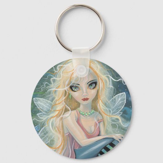 Schattige Kleine Sterrenlicht Fee Fantasie Kunst Sleutelhanger (Voorkant)