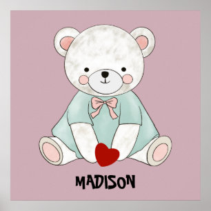Schattige kleine teddybeer  poster
