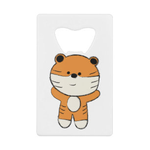 Schattige kleine tijger creditkaart flessenopener