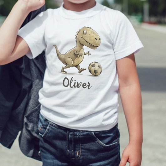 Schattige Kleine Trex Speelt Voetbal