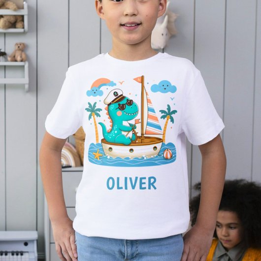 Schattige kleine Trex zeilbootkapitein T-shirt