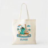 Schattige kleine Trex zeilbootkapitein  Tote Bag (Voorkant)