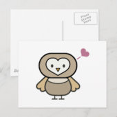 schattige kleine uil briefkaart (Voorkant / Achterkant)