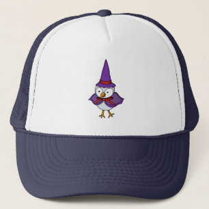 Schattige kleine vogel met een tovenaar kostuum trucker pet