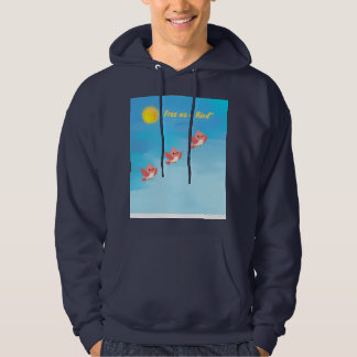 Schattige Kleine Vogels Vliegen in Blauwe Lucht Fa Hoodie