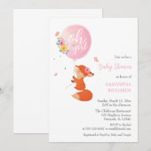 Schattige kleine vos die met ballon vliegt kaart (Voorkant / Achterkant)