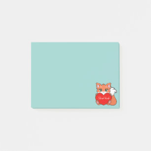 Schattige Kleine Vos op Lichtblauw Post-it® Notes