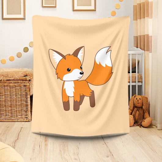 Schattige Kleine Vos Perzik Beige Fleece Deken