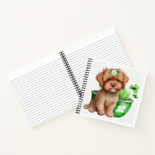SCHATTIGE KLEINE WATERVERF FLUFFY PUPPY DOG NOTITIEBOEK (Binnen)