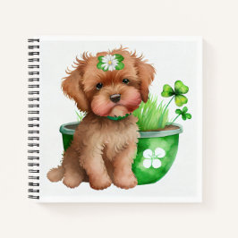SCHATTIGE KLEINE WATERVERF FLUFFY PUPPY DOG NOTITIEBOEK