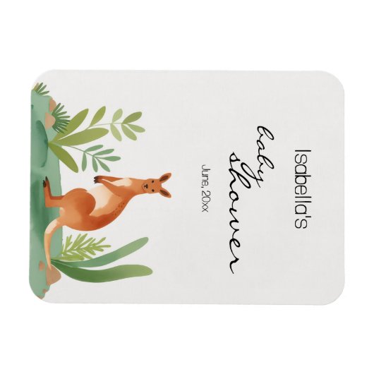 Schattige Kleine Waterverf Kangoeroe Baby shower g Magneet (Horizontaal)