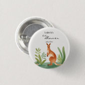 Schattige Kleine Waterverf Kangoeroe Baby shower g Ronde Button 3,2 Cm (Voorkant /achterkant)
