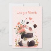 Schattige Kleine Waterverf Panda Liefde Moederdag  Kaart (Voorkant)