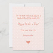 Schattige Kleine Waterverf Panda Liefde Moederdag  Kaart (Achterkant)