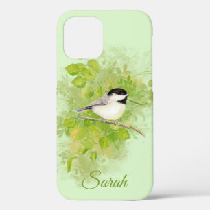 Schattige Kleine Waterverf Zwart Capped Chickadee  Case-Mate iPhone Case