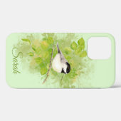 Schattige Kleine Waterverf Zwart Capped Chickadee  Case-Mate iPhone Case (Achterkant (horizontaal))