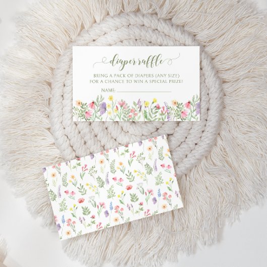 Schattige Kleine wilde bloem baby meisje luier lot Informatiekaartje