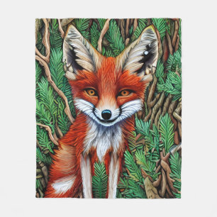 Schattige kleine wildernisvos fleece deken