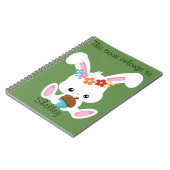 Schattige kleine witte konijn gepersonaliseerd notitieboek (Linkerzijde)