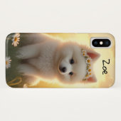 Schattige kleine, witte Spitz puppy Case-Mate iPhone Case (Achterkant (horizontaal))