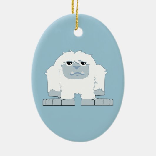 Schattige kleine Yeti Keramisch Ornament (Achterkant)