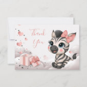 Schattige kleine zebra  bedankkaart (Voorkant)