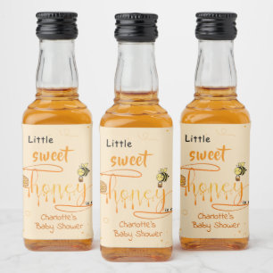 Schattige Kleine Zoete Druppende Honing Baby Showe Likeurfles Etiket