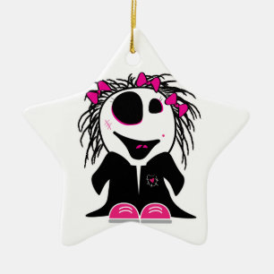 schattige kleine zombie giro keramisch ornament