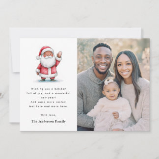 Schattige kleine zwaaiende Kerstman Vrolijk Kerstm Feestdagenkaart