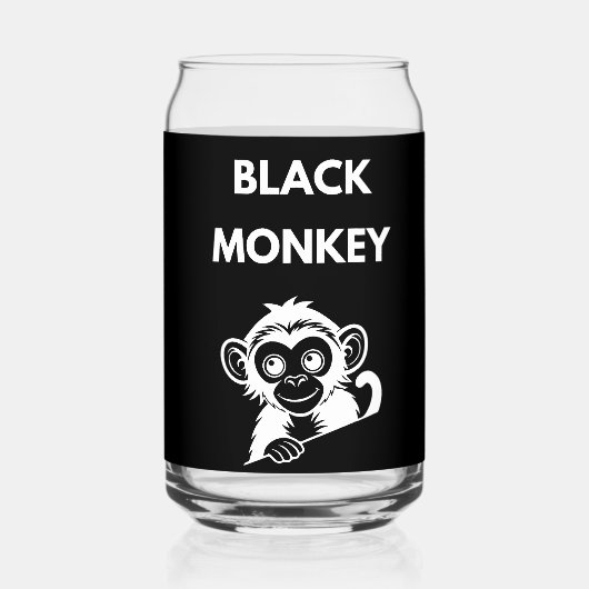Schattige Kleine Zwarte Aap Blikvorm Glas (Voorkant)