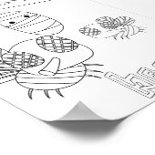 Schattige Kleur Bugs Bijen Poster (Hoek)
