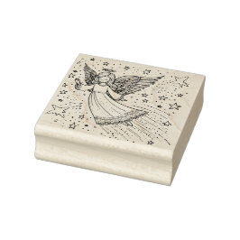 Schattige kleur kunst beschermengel rubberstempel
