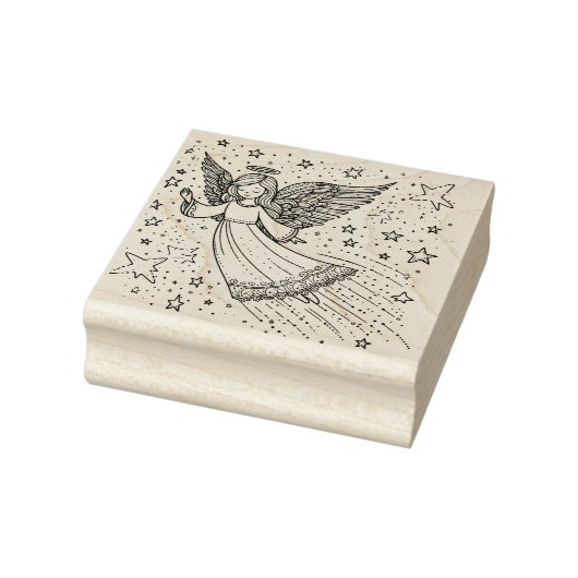 Schattige kleur kunst beschermengel rubberstempel (Stempel)