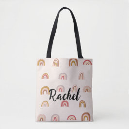 schattige kleur Rainbow gepersonaliseerd Tote Bag