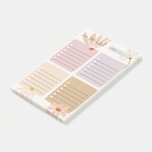Schattige kleurblok met floral abstract Chic Post-it® Notes (Schuin)