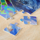 schattige kleuren abstracte verfkunst legpuzzel (Zijkant)