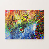 schattige kleuren abstracte verfkunst legpuzzel (Horizontaal)